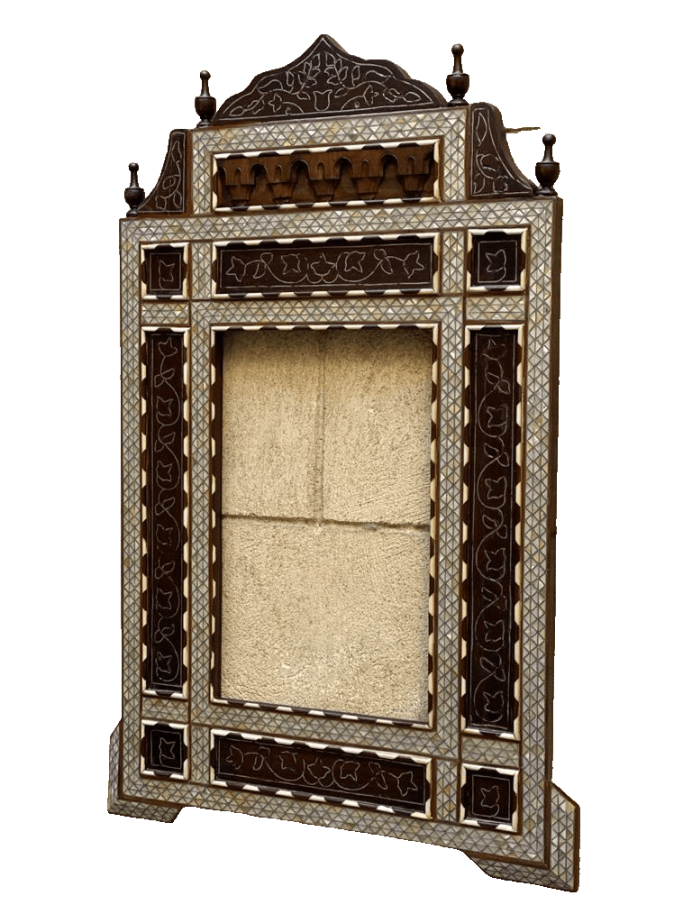 Handmade Mother of pearl Inlay Wood Wall Hanging Mirror Frame Antique Home Decor - Laila Hand Made Gifts