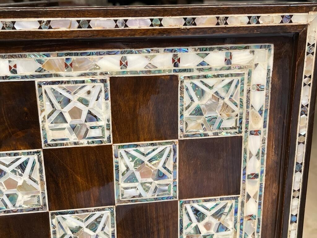 Handmade, Wooden Backgammon Board, Wood Chess Board, Mother of Pearl Inlay (20")