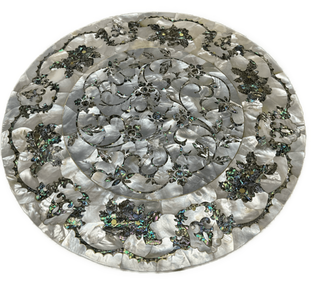 Handmade Wooden End Table Carving Wood Table Home Decor Mother of Pearl Inlay - Laila Hand Made Gifts