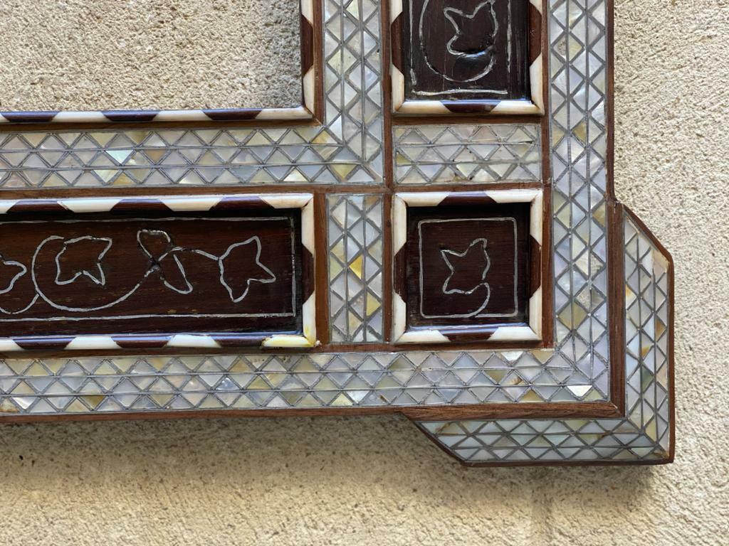 Handmade Mother of pearl Inlay Wood Wall Hanging Mirror Frame Antique Home Decor - Laila Hand Made Gifts