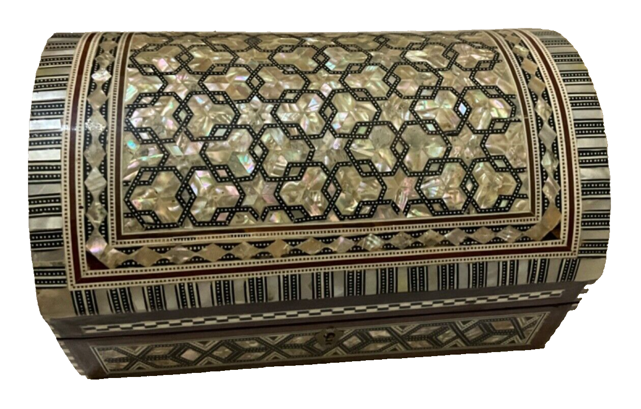 Handmade Wooden Jewelry Box Wood Trinket Storage Wood Box Mother of Pearl Inlay