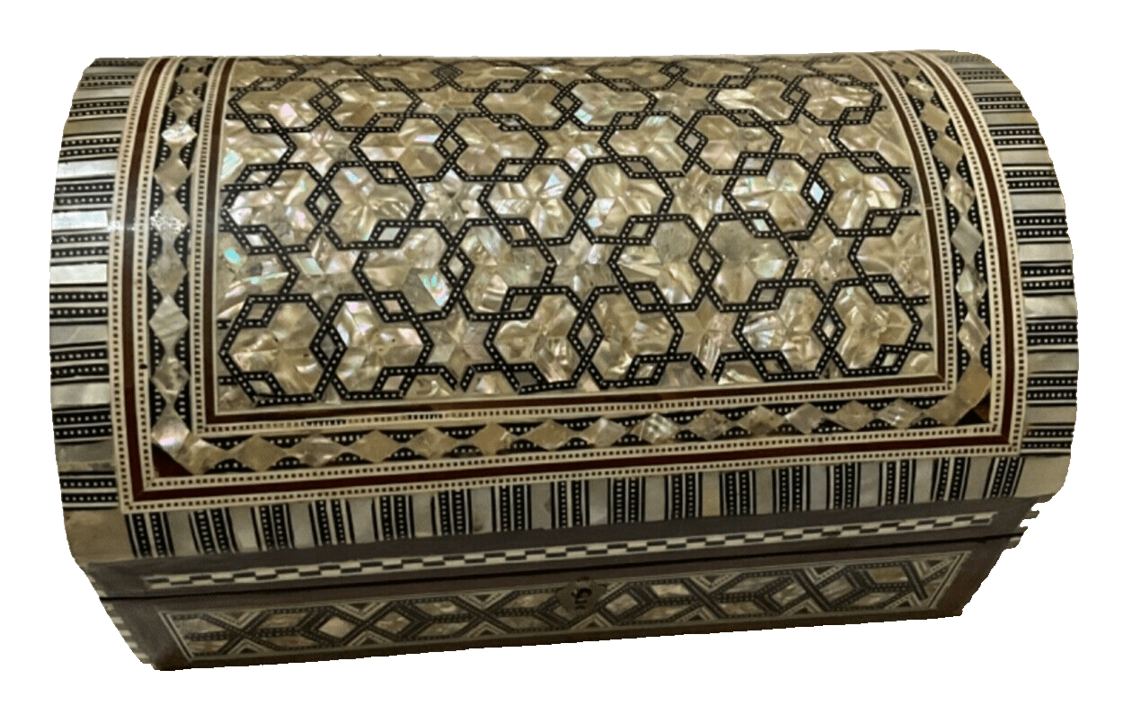 Handmade Wooden Jewelry Box Wood Trinket Storage Wood Box Mother of Pearl Inlay - Laila Hand Made Gifts