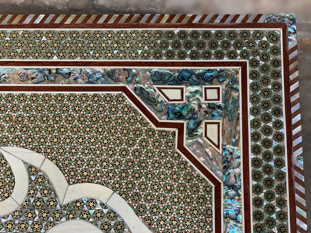 Handmade Game Table Chess Backgammon Board Mother of Pearl Inlay, Board Game - Laila Hand Made Gifts