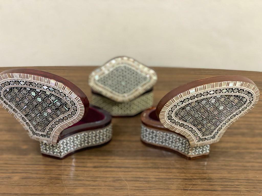 Handmade Wooden Jewelry Box Wood Trinket Storage Wood Box Mother of Pearl Inlay - Laila Hand Made Gifts