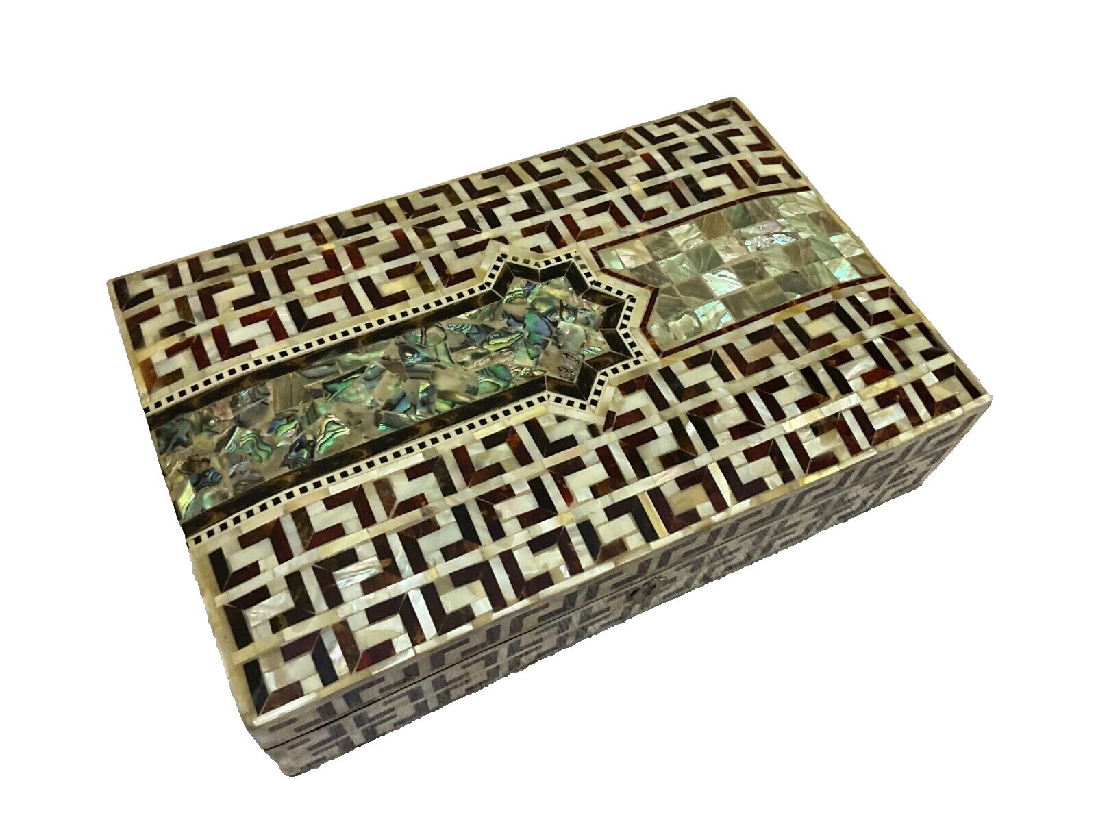 Handmade Wooden Jewelry Box Wood Trinket Storage Wood Box Mother of Pearl Inlay