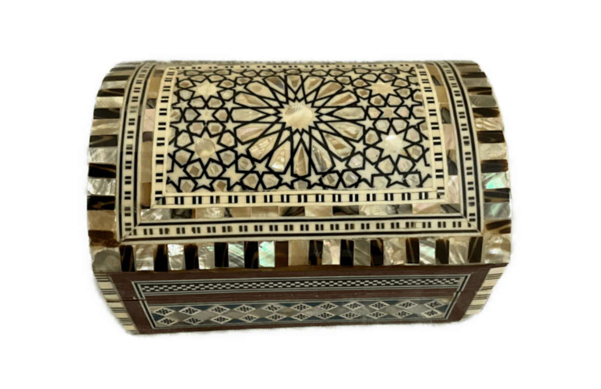 Handmade Wooden Jewelry Box Wood Trinket Storage Wood Box Mother of Pearl Inlay - Laila Hand Made Gifts
