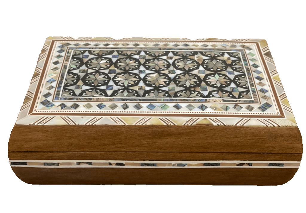Handmade Wooden Jewelry Box Wood Trinket Storage Wood Box Mother of Pearl Inlay - Laila Hand Made Gifts