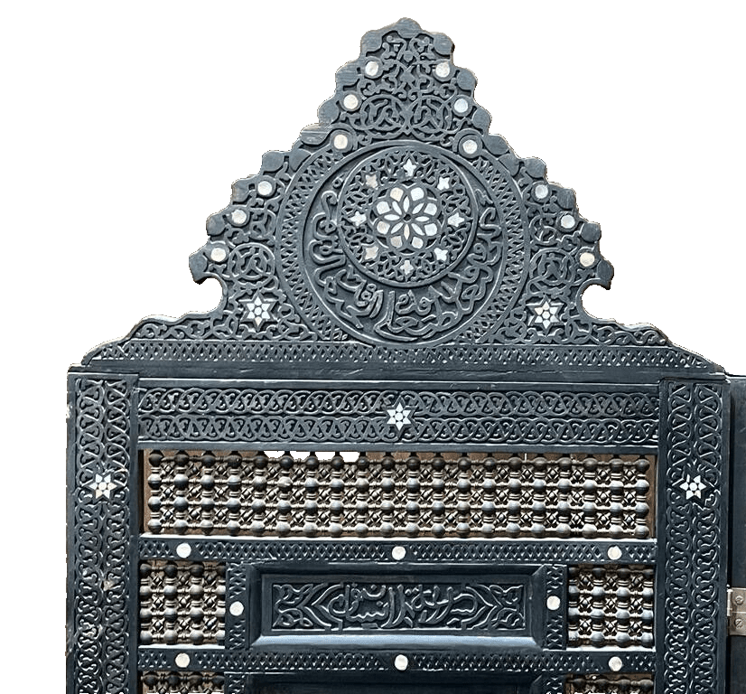 3 Panel Folding Wooden Room Divider Partition Privacy Screen Carving Wood Inlay - Laila Hand Made Gifts