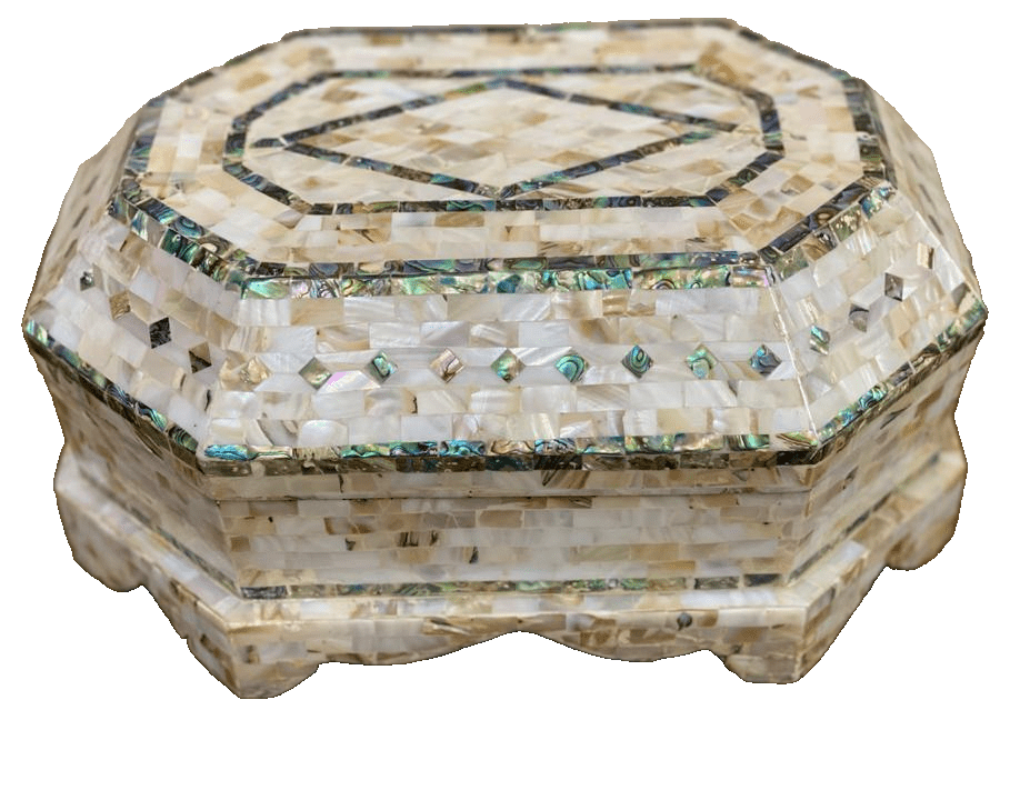 Handmade Wooden Jewelry Box Wood Trinket Storage Wood Box Mother of Pearl Inlay - Laila Hand Made Gifts