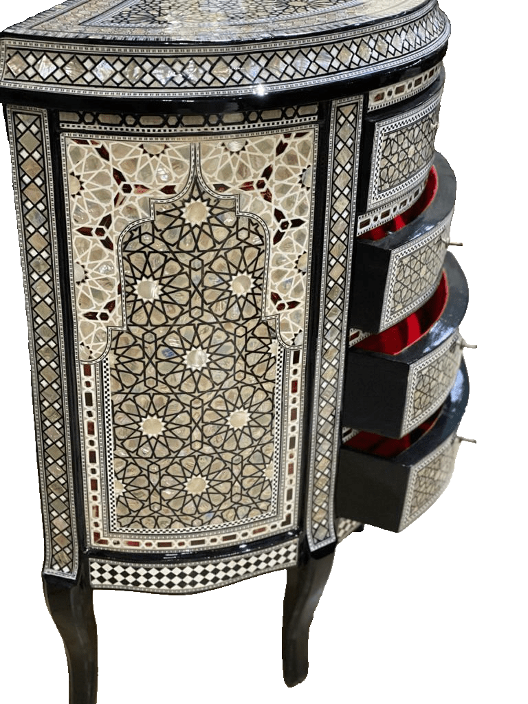 Handmade, Antique Style, Curving Wood Sideboard, Home Decore, Wooden Sideboard - Laila Hand Made Gifts