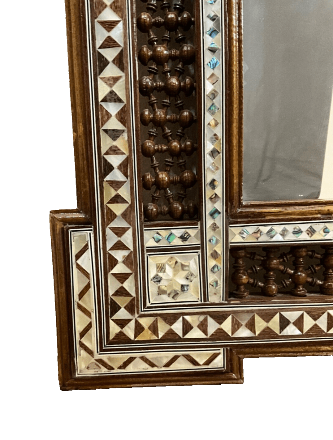 Handmade Mother of pearl Inlay Wood Wall Hanging Mirror Frame Antique Home Decor - Laila Hand Made Gifts