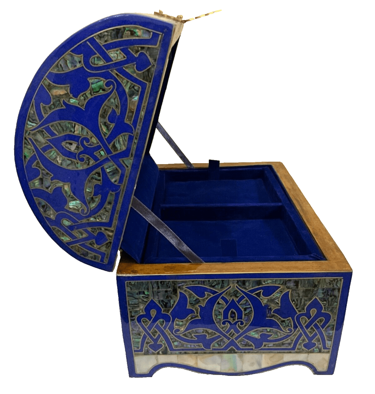 Handmade Wooden Jewelry Box Wood Trinket Storage Wood Box Mother of Pearl Inlay - Laila Hand Made Gifts