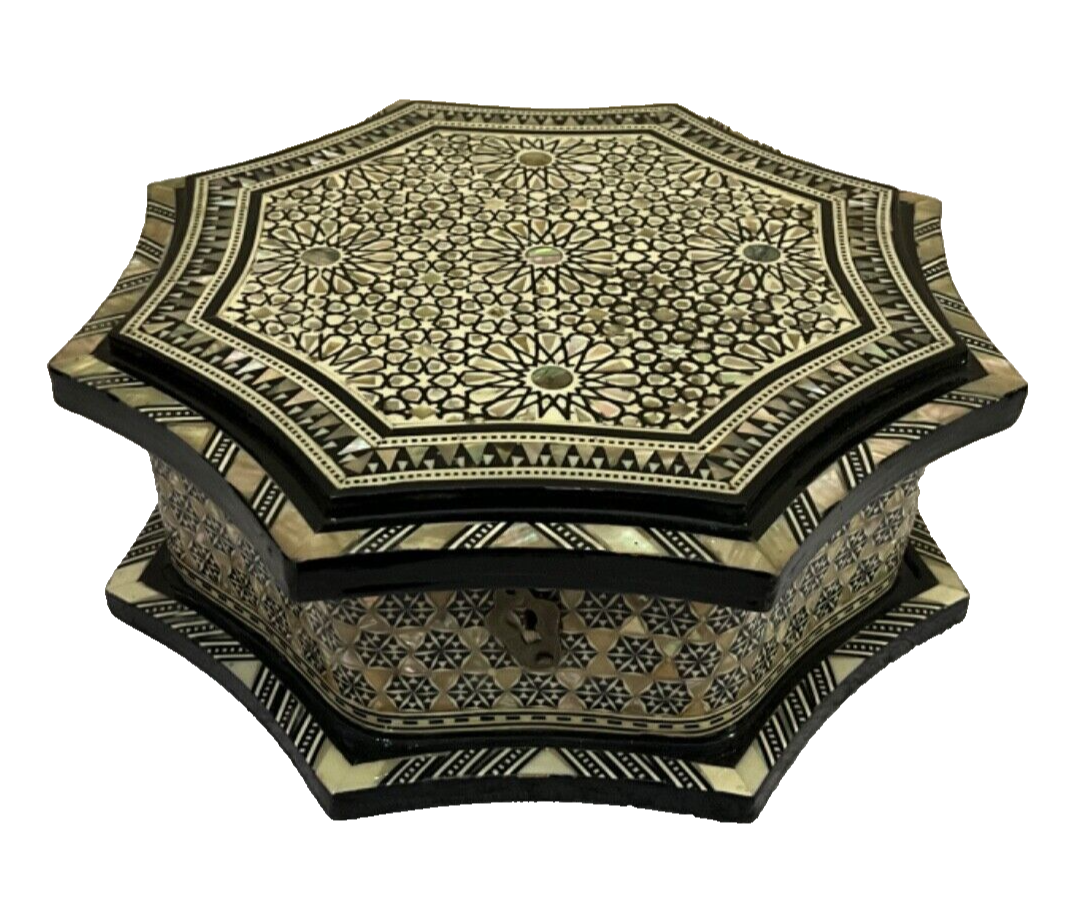 Handmade Wooden Jewelry Box Wood Trinket Storage Wood Box Mother of Pearl Inlay