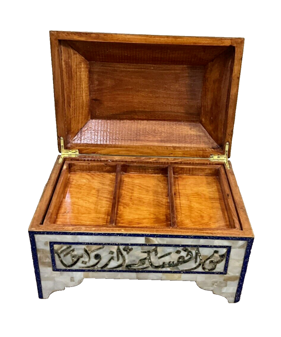 Handmade Wooden Jewelry Box Wood Trinket Storage Wood Box Mother of Pearl Inlay
