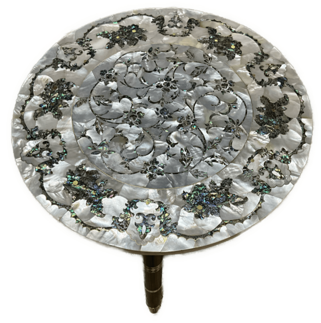 Handmade Wooden End Table Carving Wood Table Home Decor Mother of Pearl Inlay - Laila Hand Made Gifts