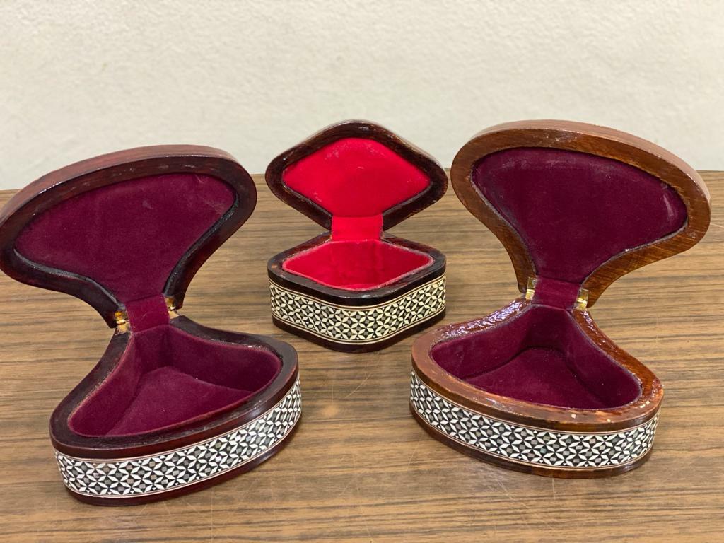 Handmade Wooden Jewelry Box Wood Trinket Storage Wood Box Mother of Pearl Inlay