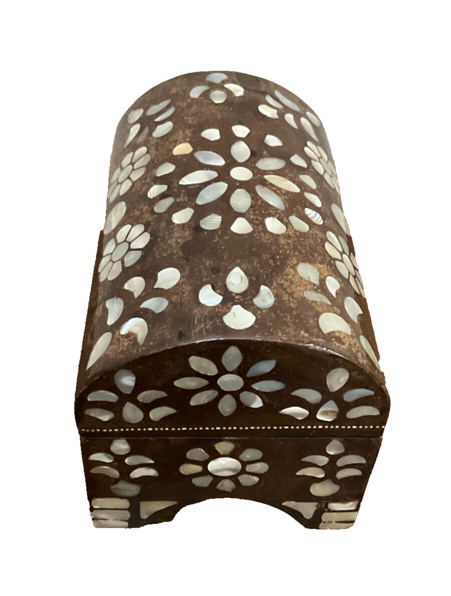 Handmade Wooden Jewelry Box Wood Trinket Storage Wood Box Mother of Pearl Inlay