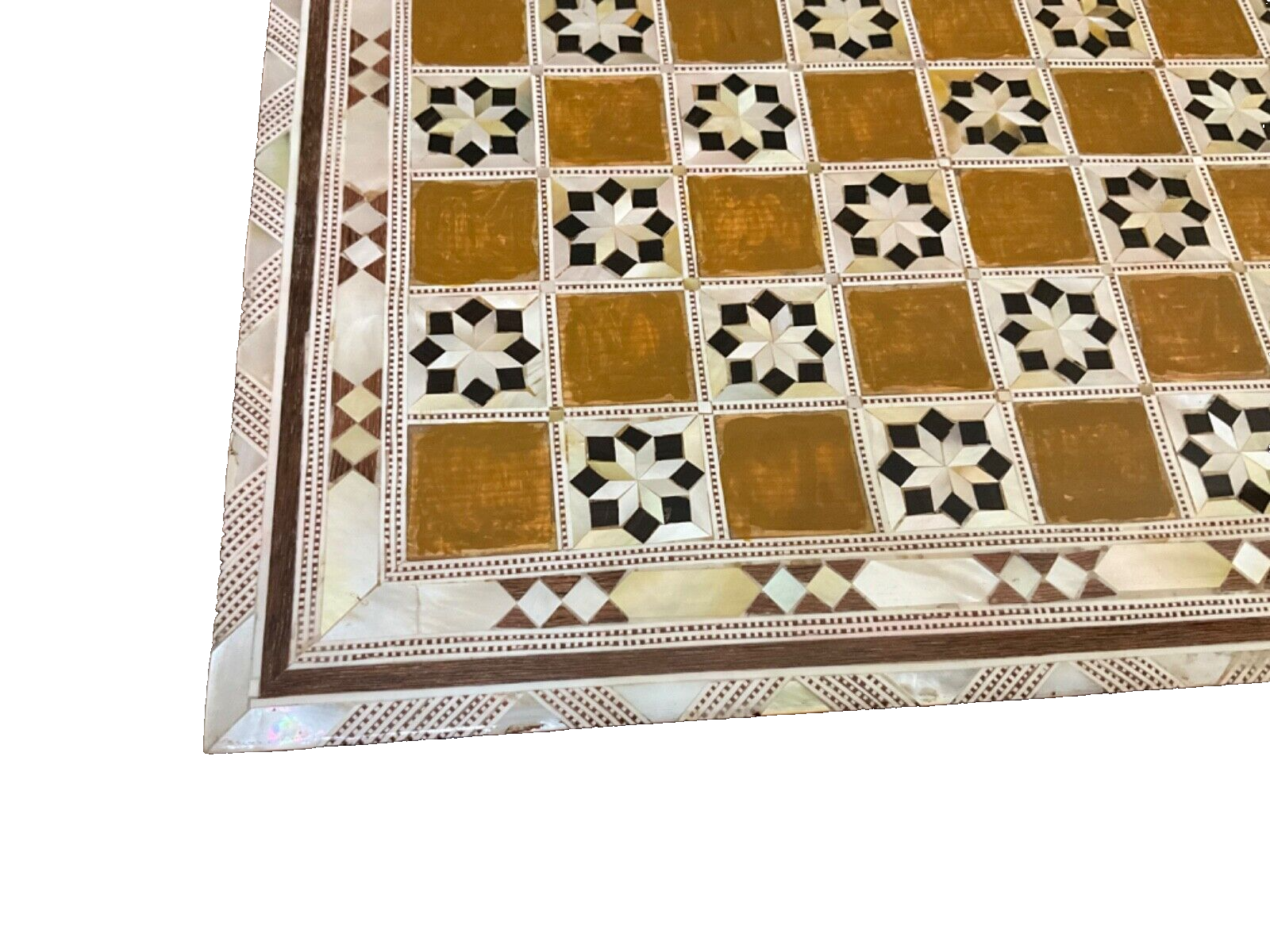 Handmade, Wood Chess Board, Chess Set, Game Board, Inlaid Mother of Pearl (12")