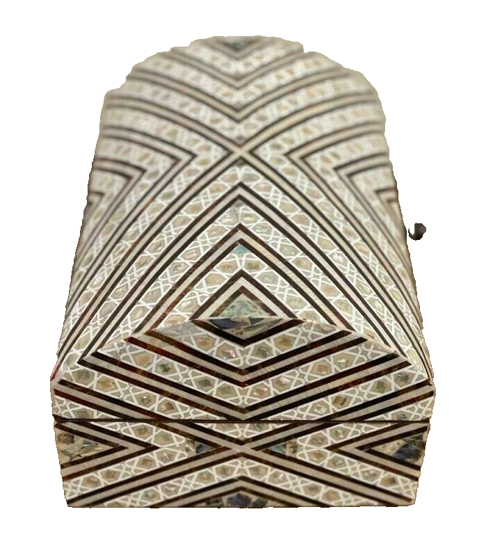 Handmade Wooden Jewelry Box Wood Trinket Storage Wood Box Mother of Pearl Inlay