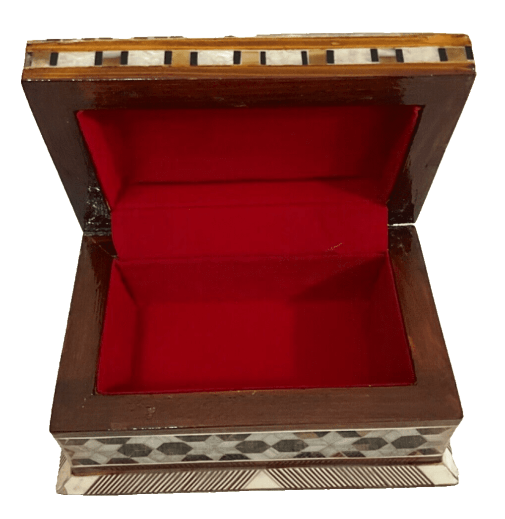 Handmade Wooden Jewelry Box Wood Trinket Storage Wood Box Mother of Pearl Inlay - Laila Hand Made Gifts