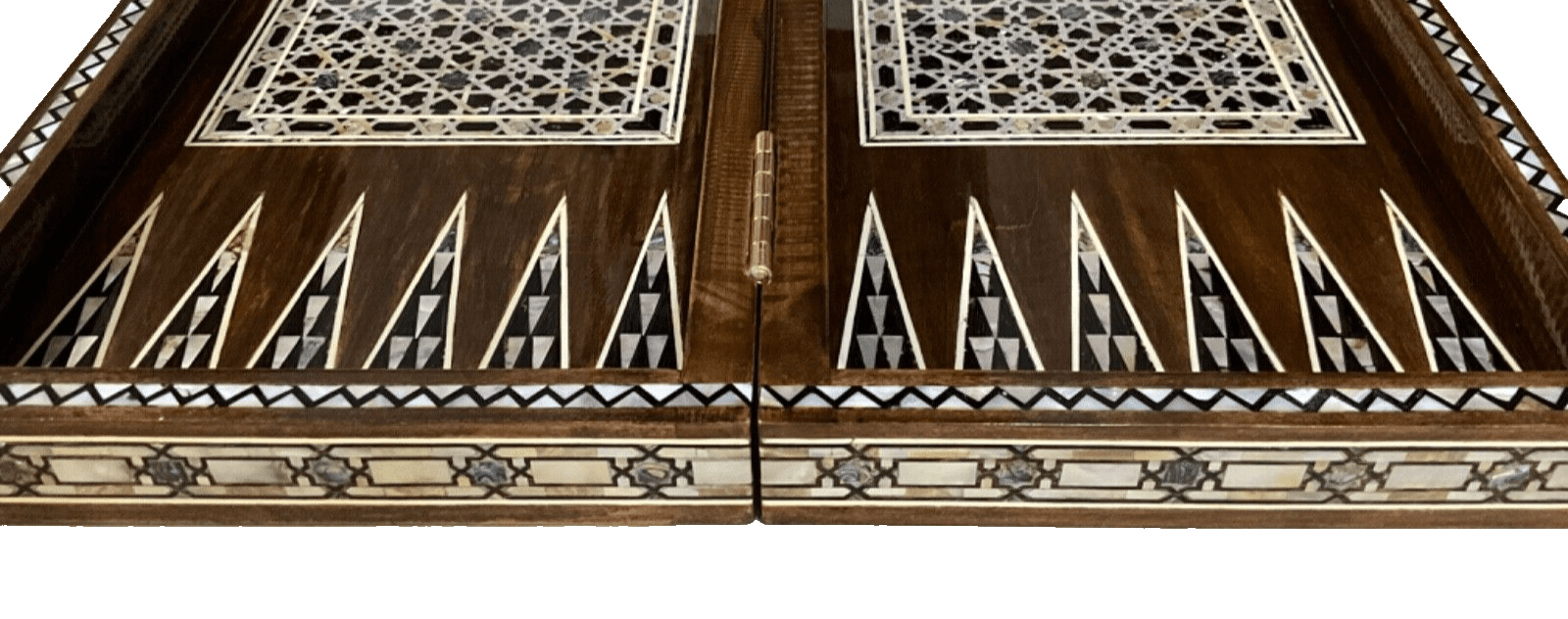 Handmade, Wooden Backgammon Board, Wood Chess Board, Mother of Pearl Inlay (20") - Laila Hand Made Gifts