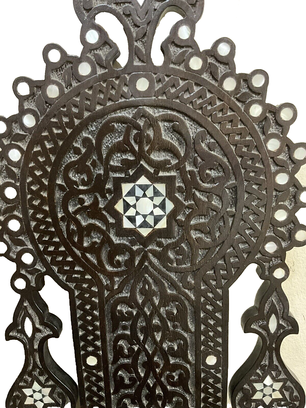 Handmade, Antique Egyptian, Wood Wall Shelf, Handwork Carving wood, Inlaid Shell