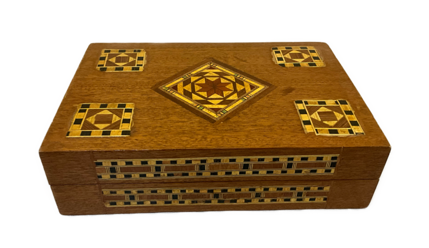 Handmade Wooden Jewelry Box Wood Trinket Storage Wood Box Marquetry Mosaic Inlay