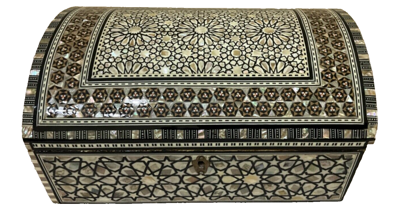 Handmade Wooden Jewelry Box Wood Trinket Storage Wood Box Mother of Pearl Inlay