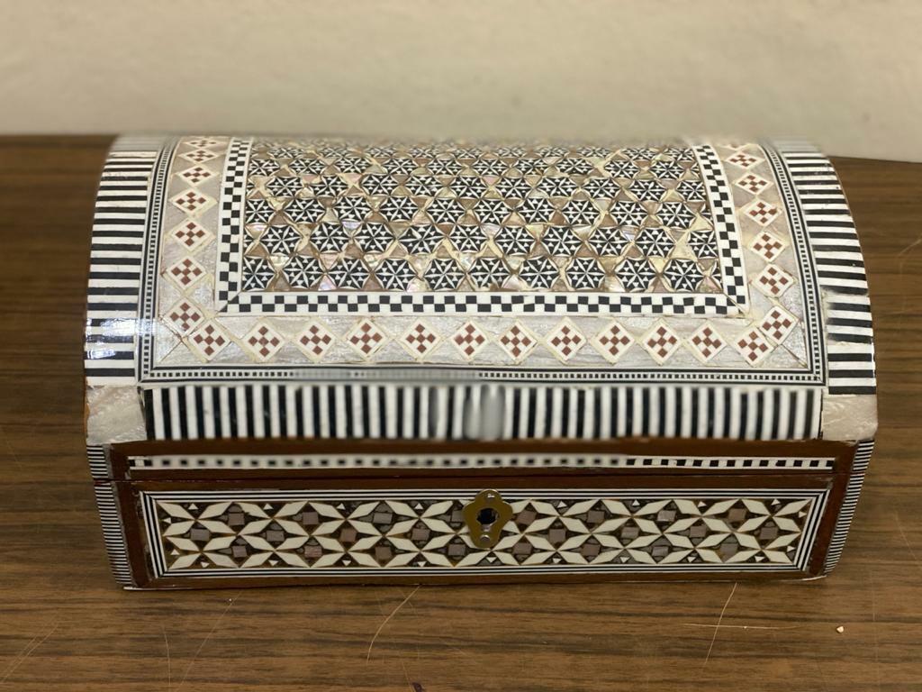 Handmade Wooden Jewelry Box Wood Trinket Storage Wood Box Mother of Pearl Inlay - Laila Hand Made Gifts