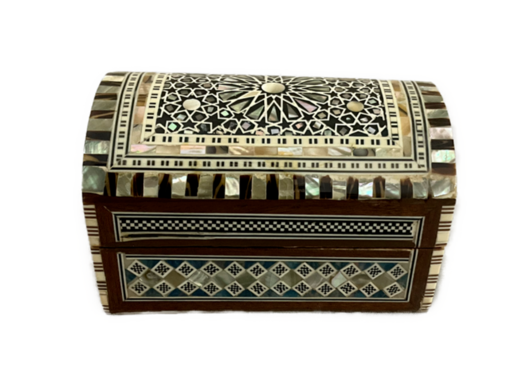 Handmade Wooden Jewelry Box Wood Trinket Storage Wood Box Mother of Pearl Inlay