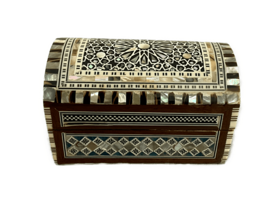 Handmade Wooden Jewelry Box Wood Trinket Storage Wood Box Mother of Pearl Inlay - Laila Hand Made Gifts