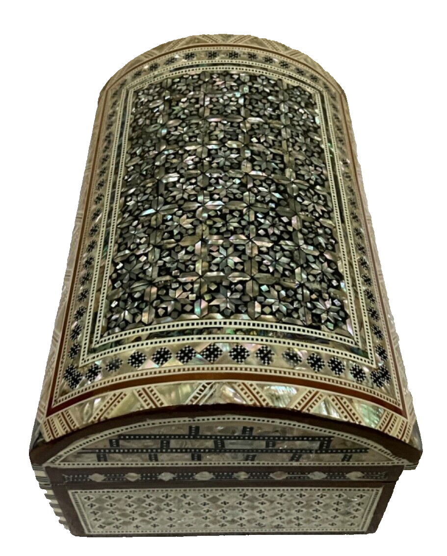 Handmade Wooden Jewelry Box Wood Trinket Storage Wood Box Mother of Pearl Inlay