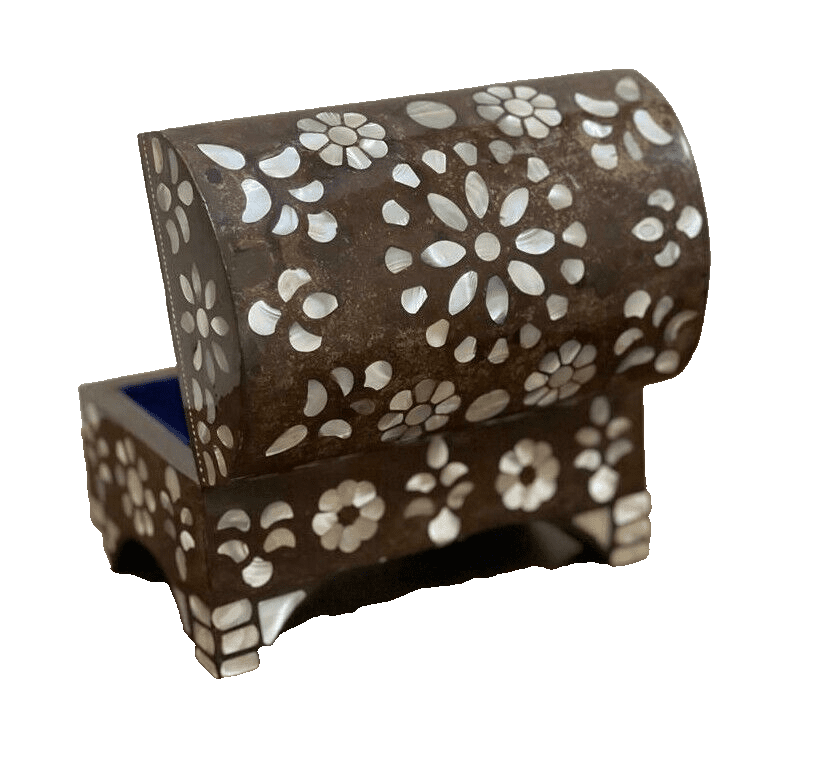 Handmade Wooden Jewelry Box Wood Trinket Storage Wood Box Mother of Pearl Inlay - Laila Hand Made Gifts