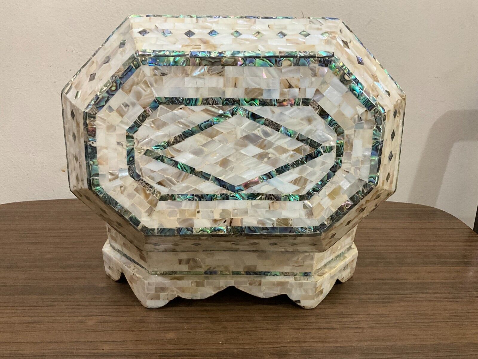 Handmade Wooden Jewelry Box Wood Trinket Storage Wood Box Mother of Pearl Inlay