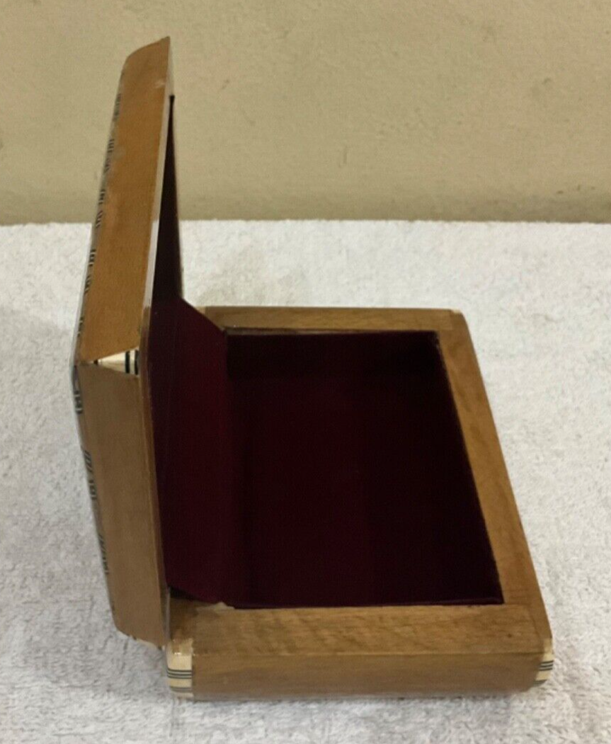 Handmade Wooden Jewelry Box Wood Trinket Storage Wood Box Mother of Pearl Inlay