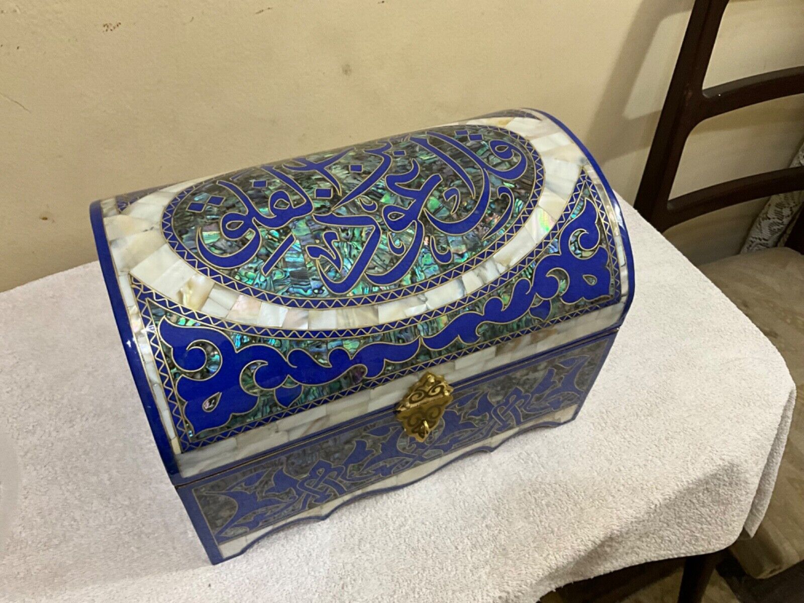Handmade Wooden Jewelry Box Wood Trinket Storage Wood Box Mother of Pearl Inlay