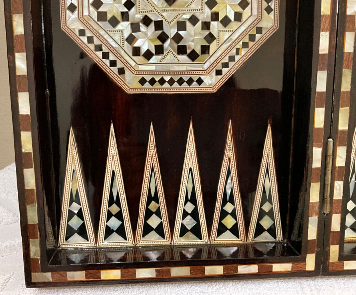 Handmade, Wooden Backgammon Board, Wood Chess Board, Mother of Pearl Inlay (21")
