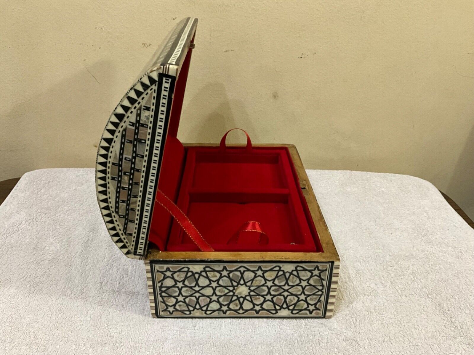 Handmade Wooden Jewelry Box Wood Trinket Storage Wood Box Mother of Pearl Inlay - Laila Hand Made Gifts