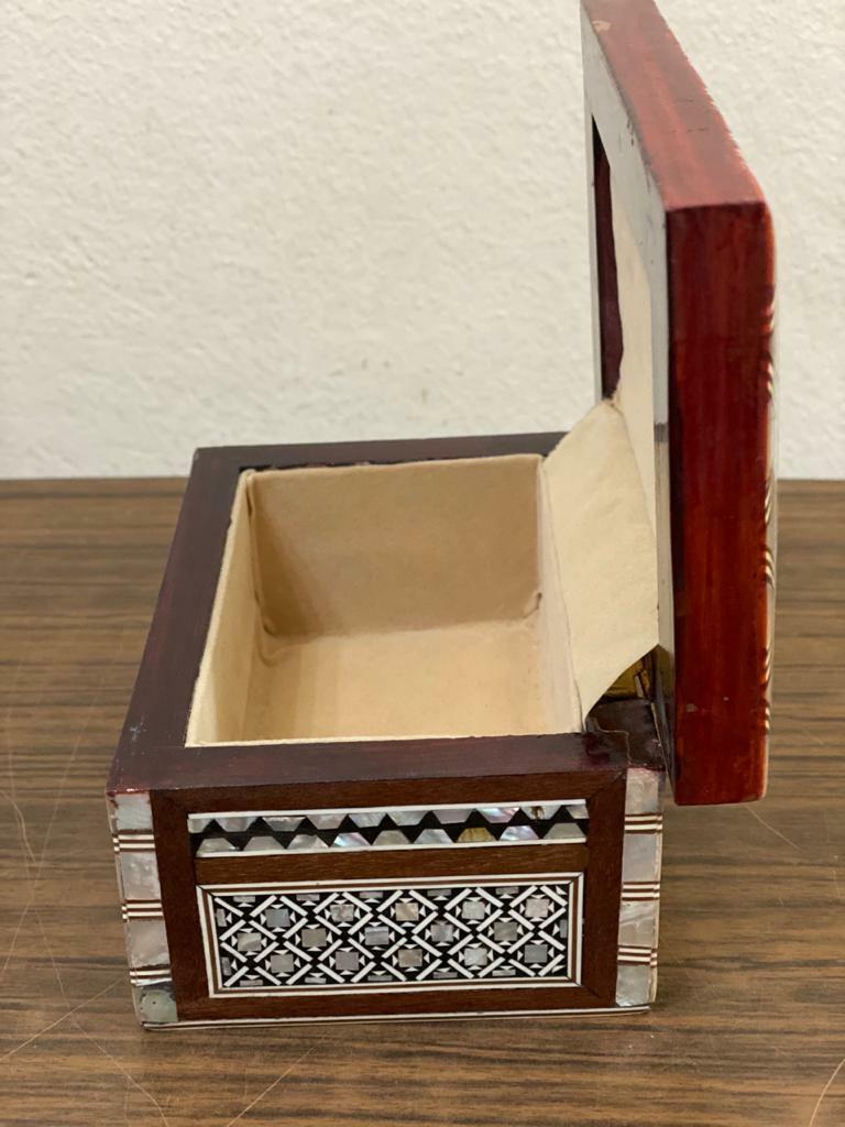 Handmade Wooden Jewelry Box Wood Trinket Storage Wood Box Mother of Pearl Inlay