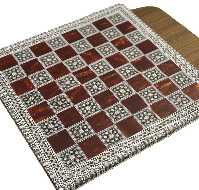 Handmade Wooden Chess Board Wood Chess Board Game Board Mother of Pearl Inlay - Laila Hand Made Gifts