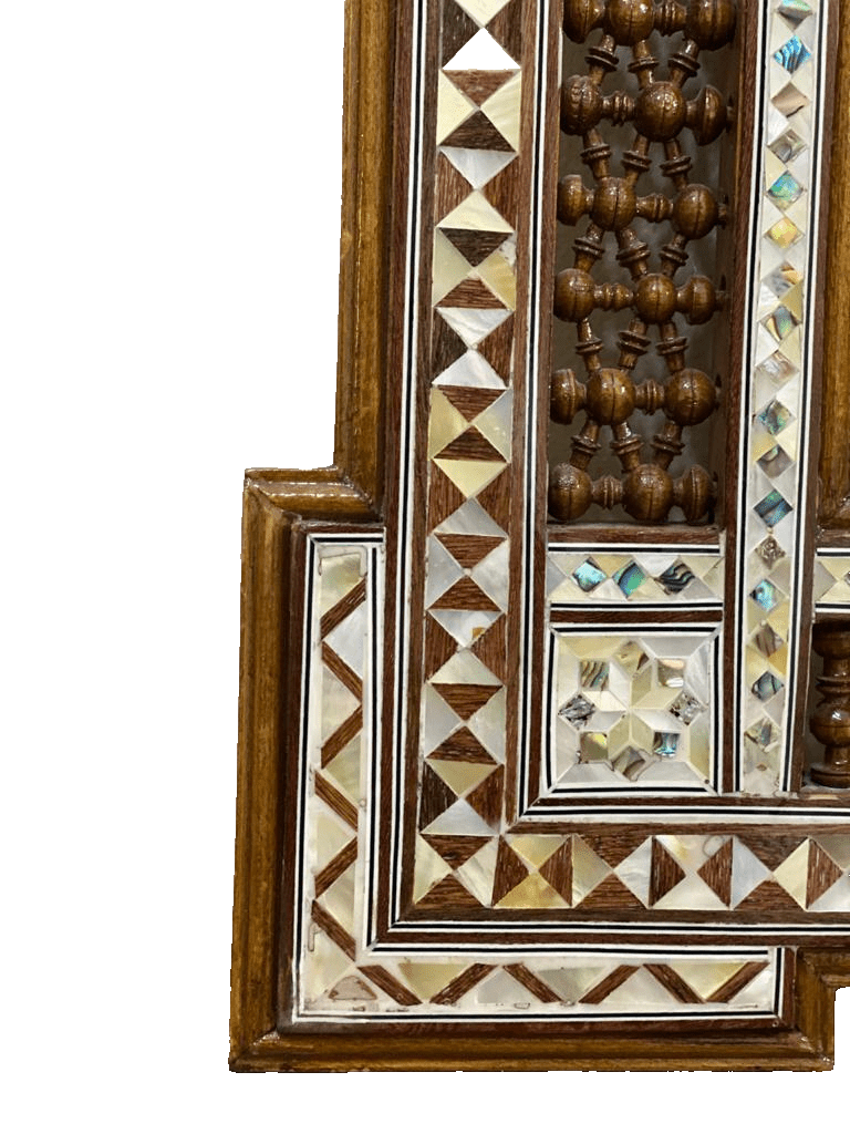 Handmade Mother of pearl Inlay Wood Wall Hanging Mirror Frame Antique Home Decor - Laila Hand Made Gifts
