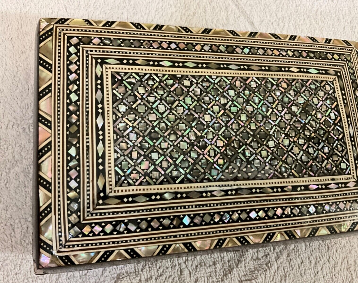 Handmade Wooden Jewelry Box Wood Trinket Storage Wood Box Mother of Pearl Inlay