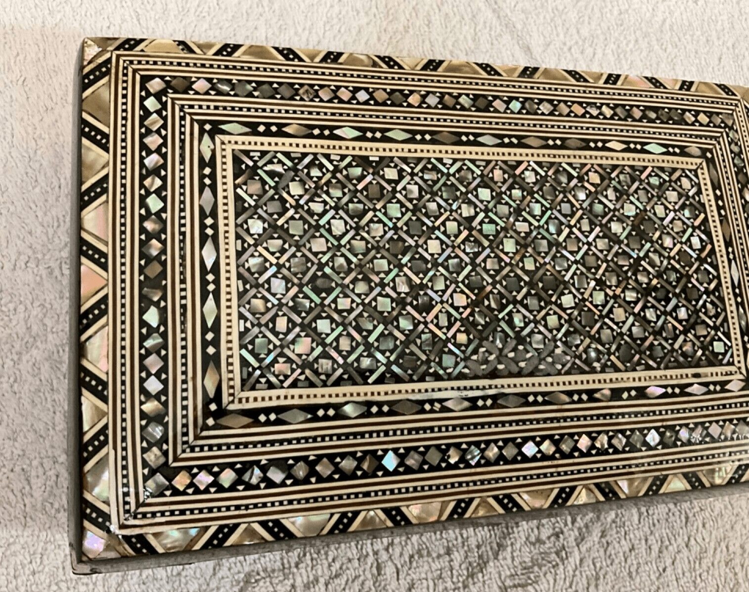 Handmade Wooden Jewelry Box Wood Trinket Storage Wood Box Mother of Pearl Inlay - Laila Hand Made Gifts