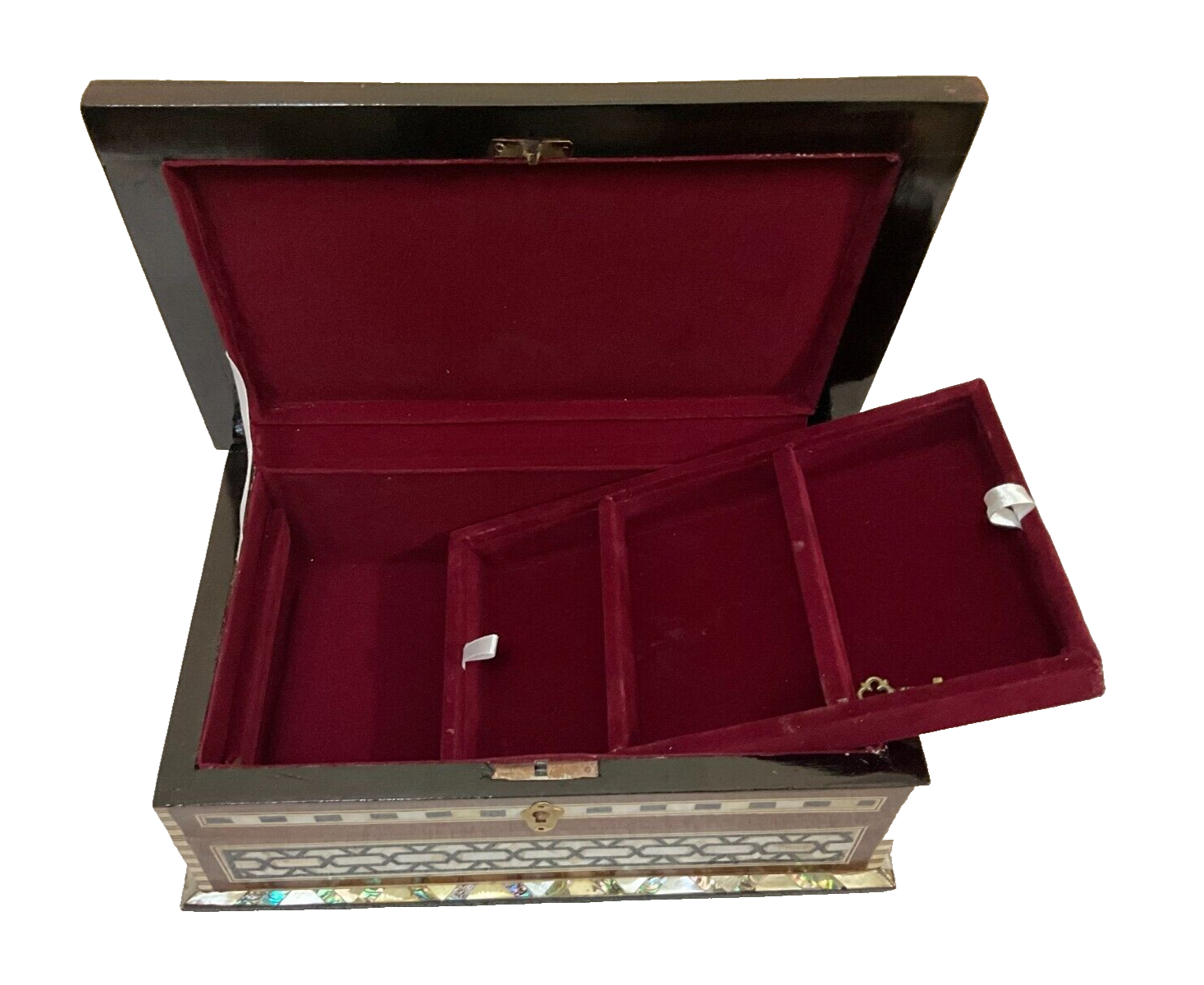 Handmade Wooden Jewelry Box Wood Trinket Storage Wood Box Mother of Pearl Inlay