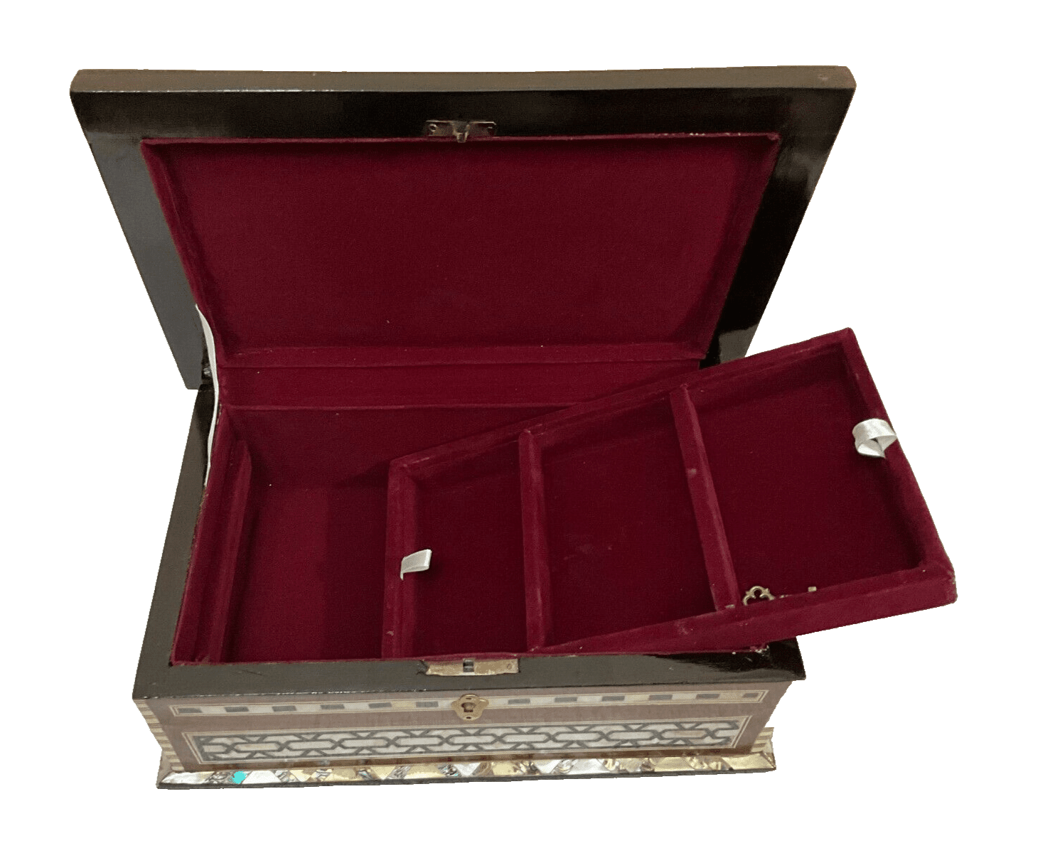 Handmade Wooden Jewelry Box Wood Trinket Storage Wood Box Mother of Pearl Inlay - Laila Hand Made Gifts