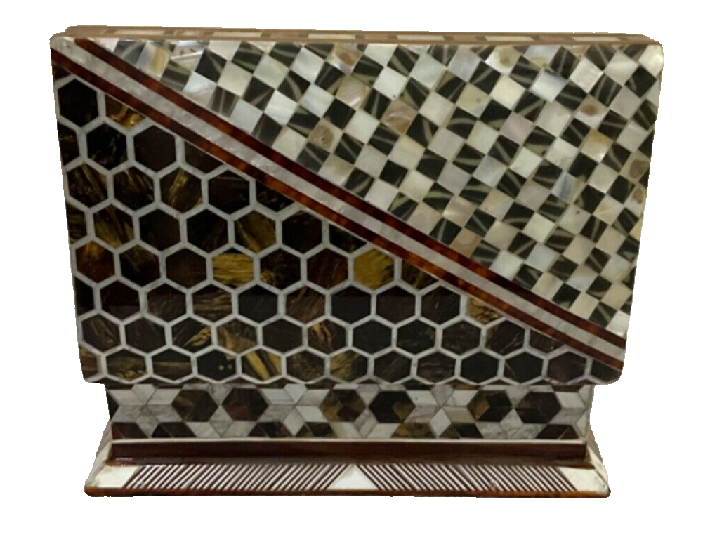 Handmade Wooden Jewelry Box Wood Trinket Storage Wood Box Mother of Pearl Inlay