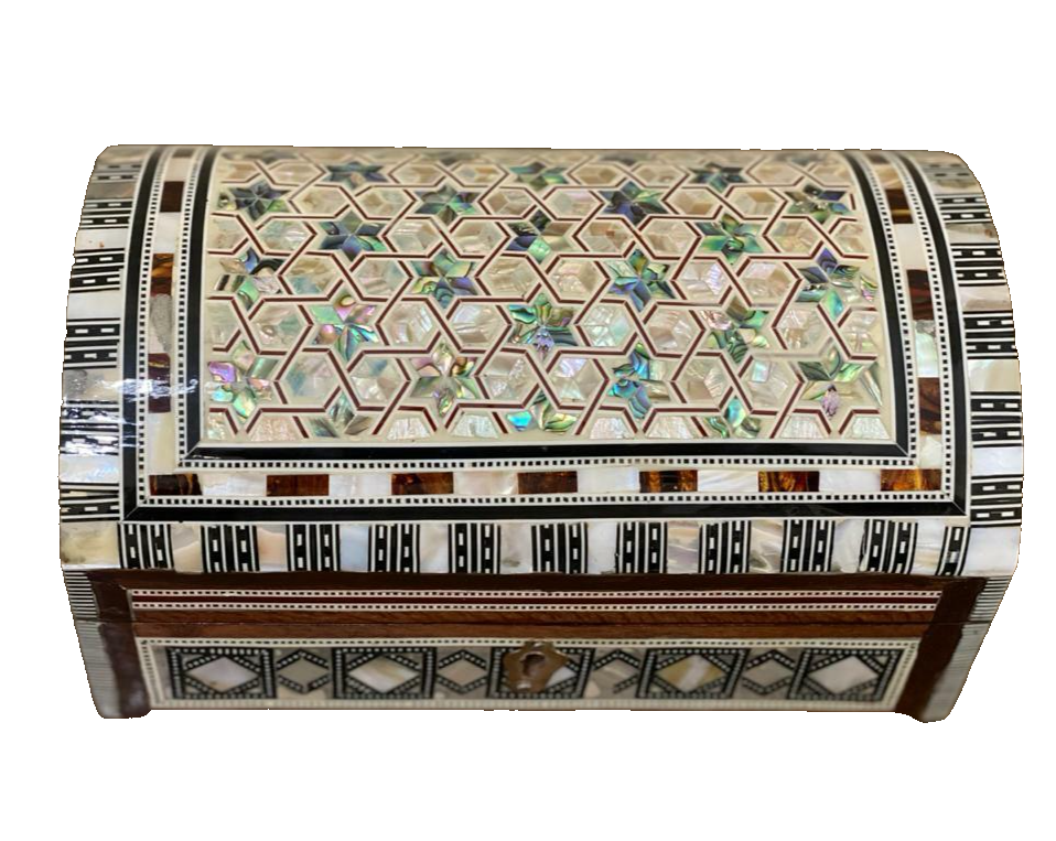 Handmade Wooden Jewelry Box Wood Trinket Storage Wood Box Mother of Pearl Inlay