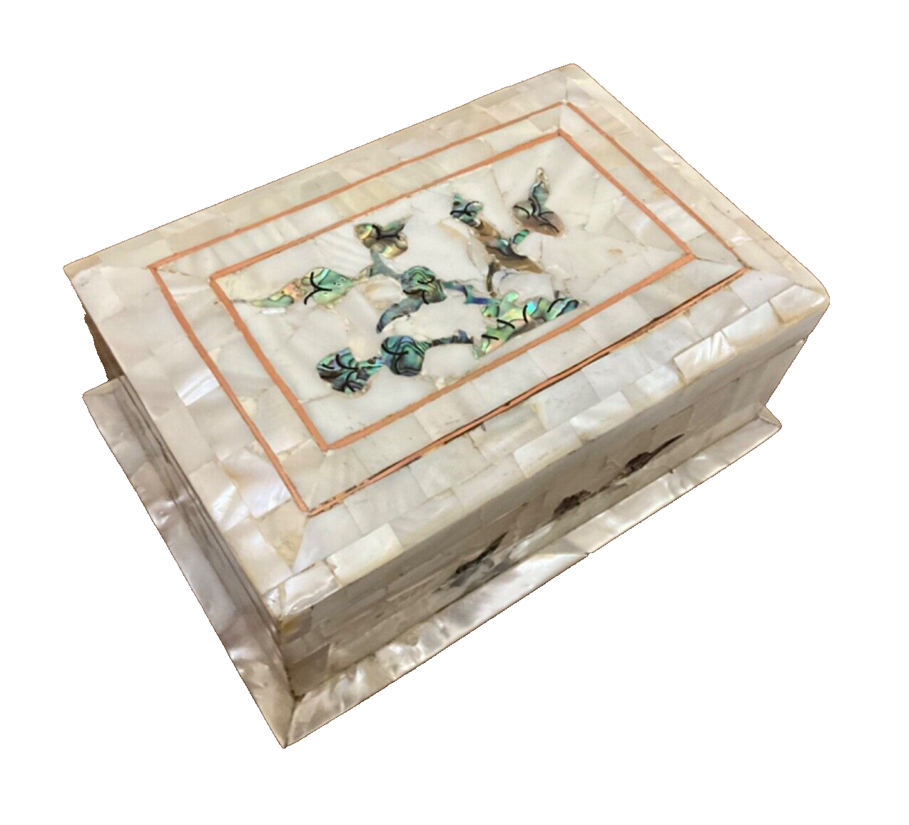 Handmade Wooden Jewelry Box Wood Trinket Storage Wood Box Mother of Pearl Inlay