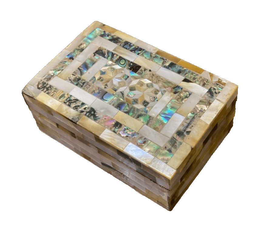 Handmade Wooden Jewelry Box Wood Trinket Storage Wood Box Mother of Pearl Inlay - Laila Hand Made Gifts