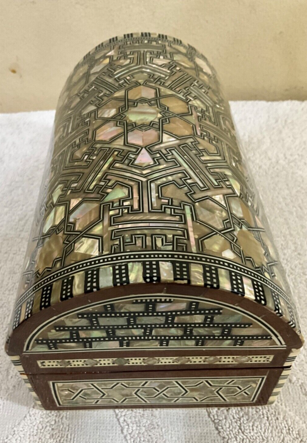 Handmade Wooden Jewelry Box Wood Trinket Storage Wood Box Mother of Pearl Inlay